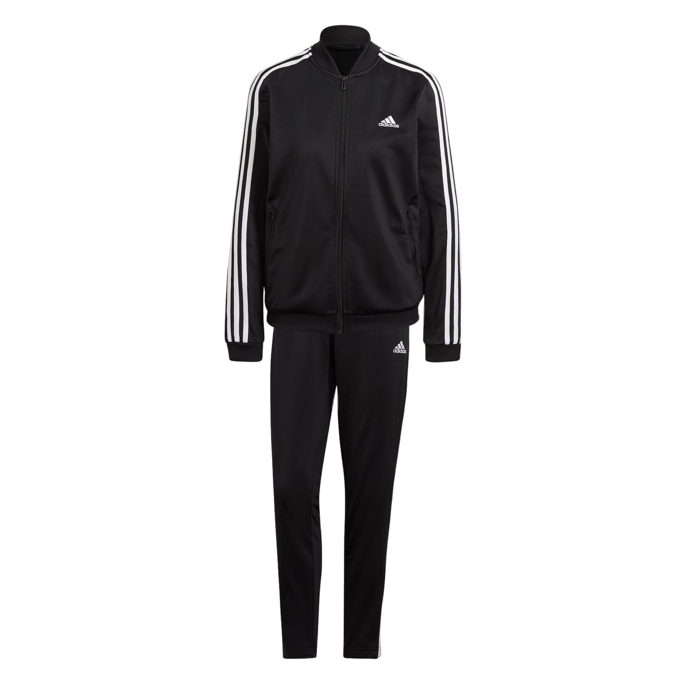 adidas Women's Essentials 3-Stripes Track Suit-Black